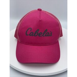 Cabela's Bass Pro Shops Gone Fishing Trucker Snapback Cap Hat OSFM Pink New